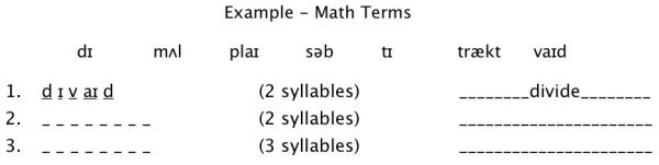 Short Syllaballistic Example